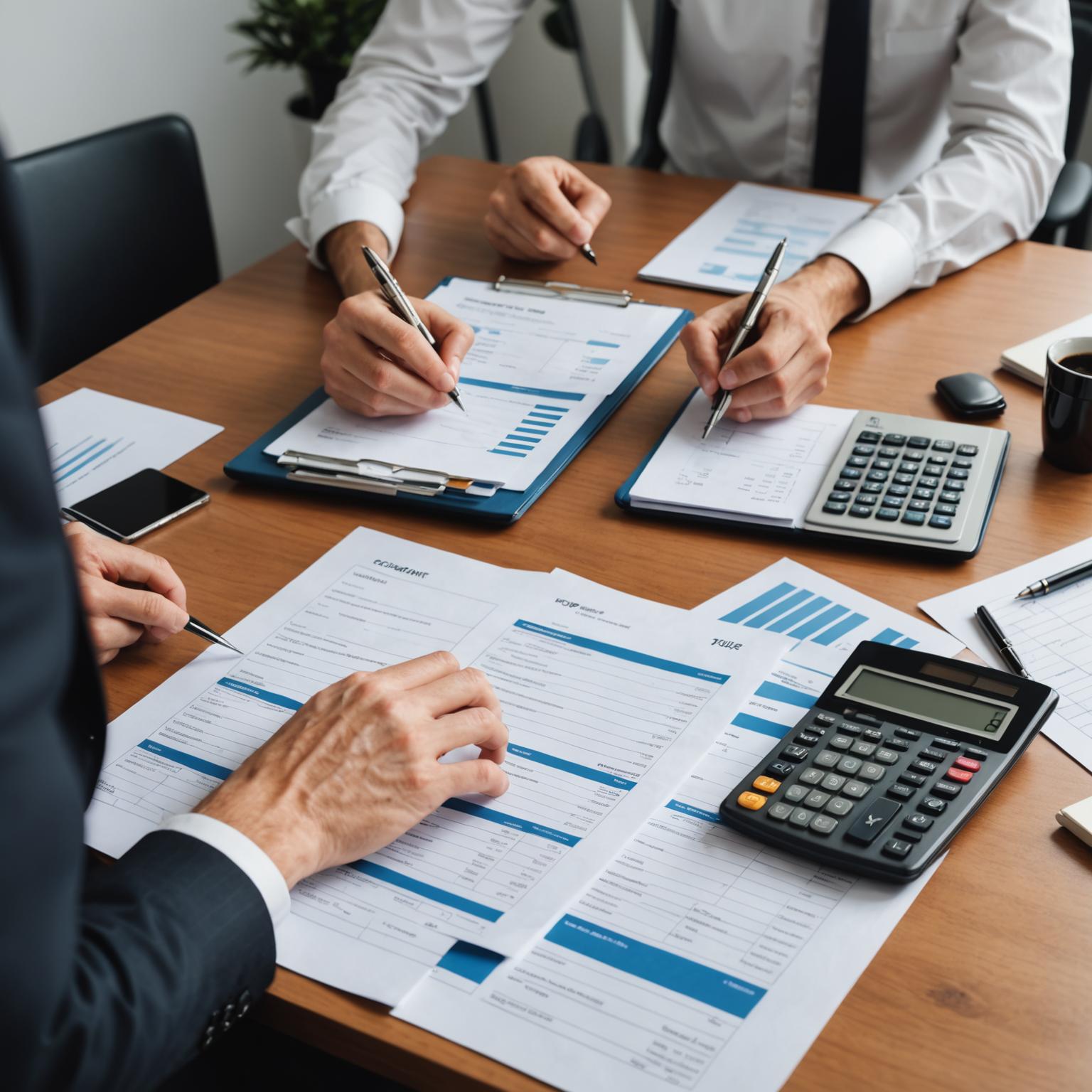 Accountant working with financial documents