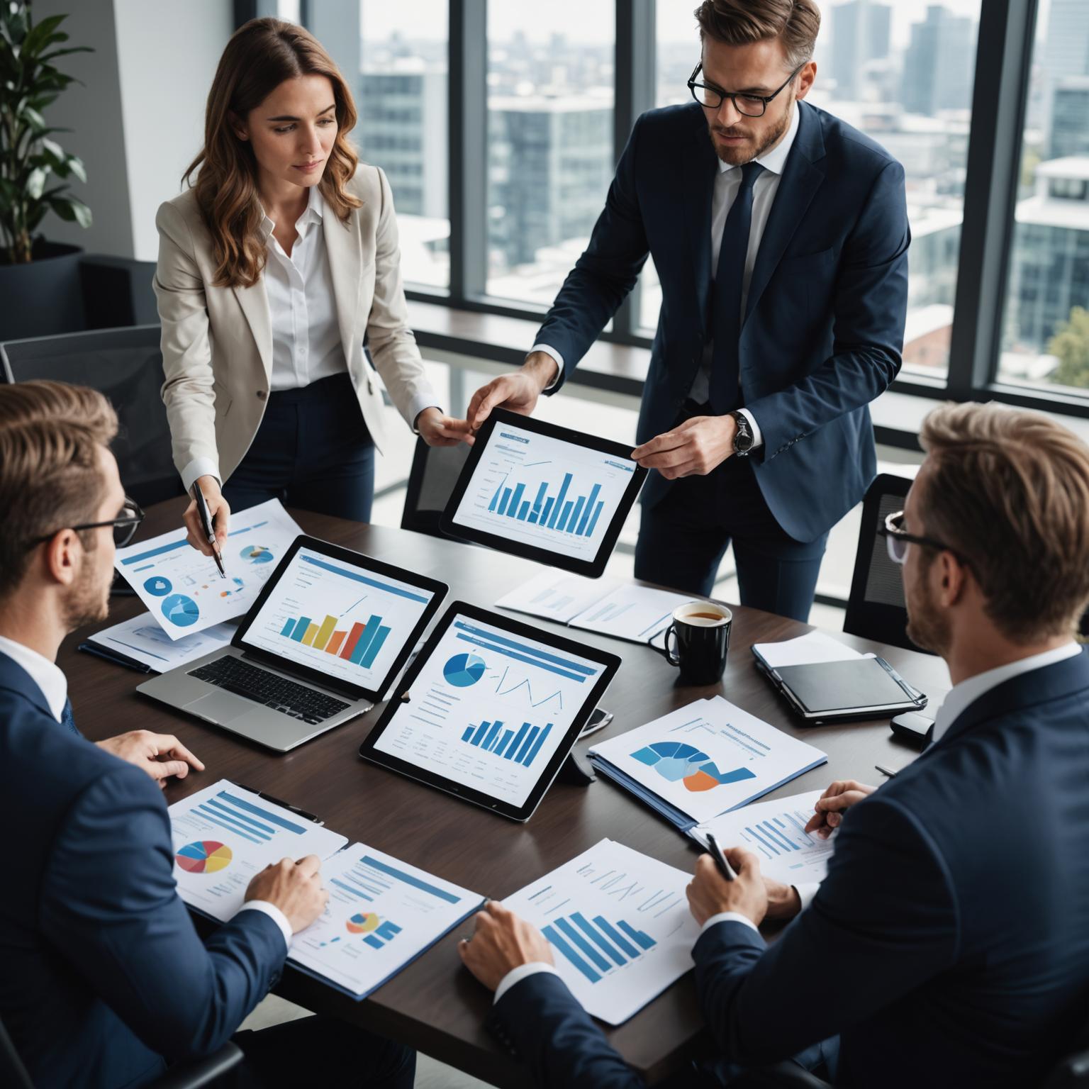 Corporate finance boardroom meeting